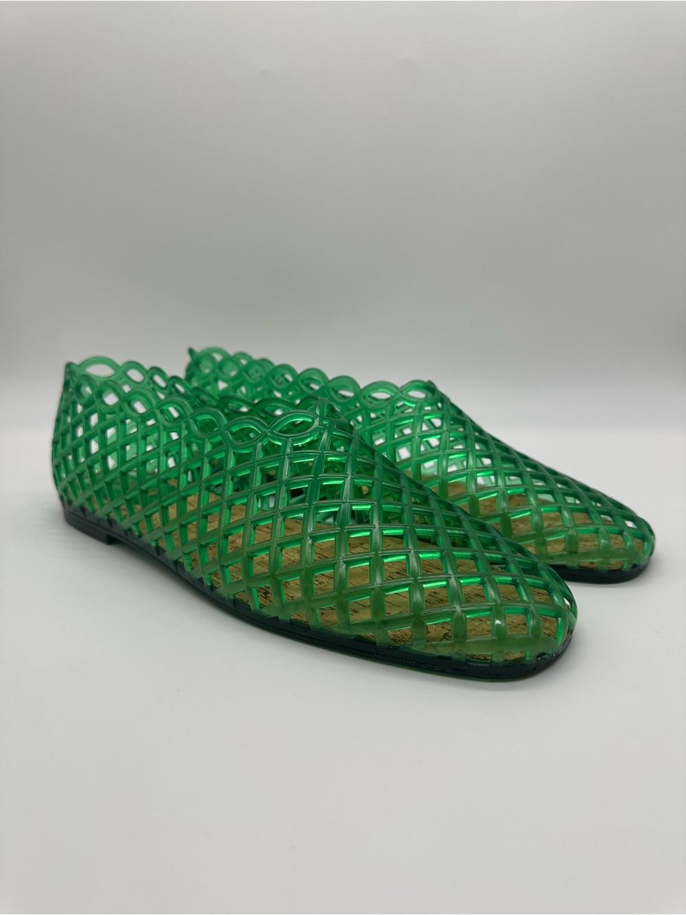 Steve Madden Grove Green Caged Jelly Flats Square Toe NWOB Women’s Size 11